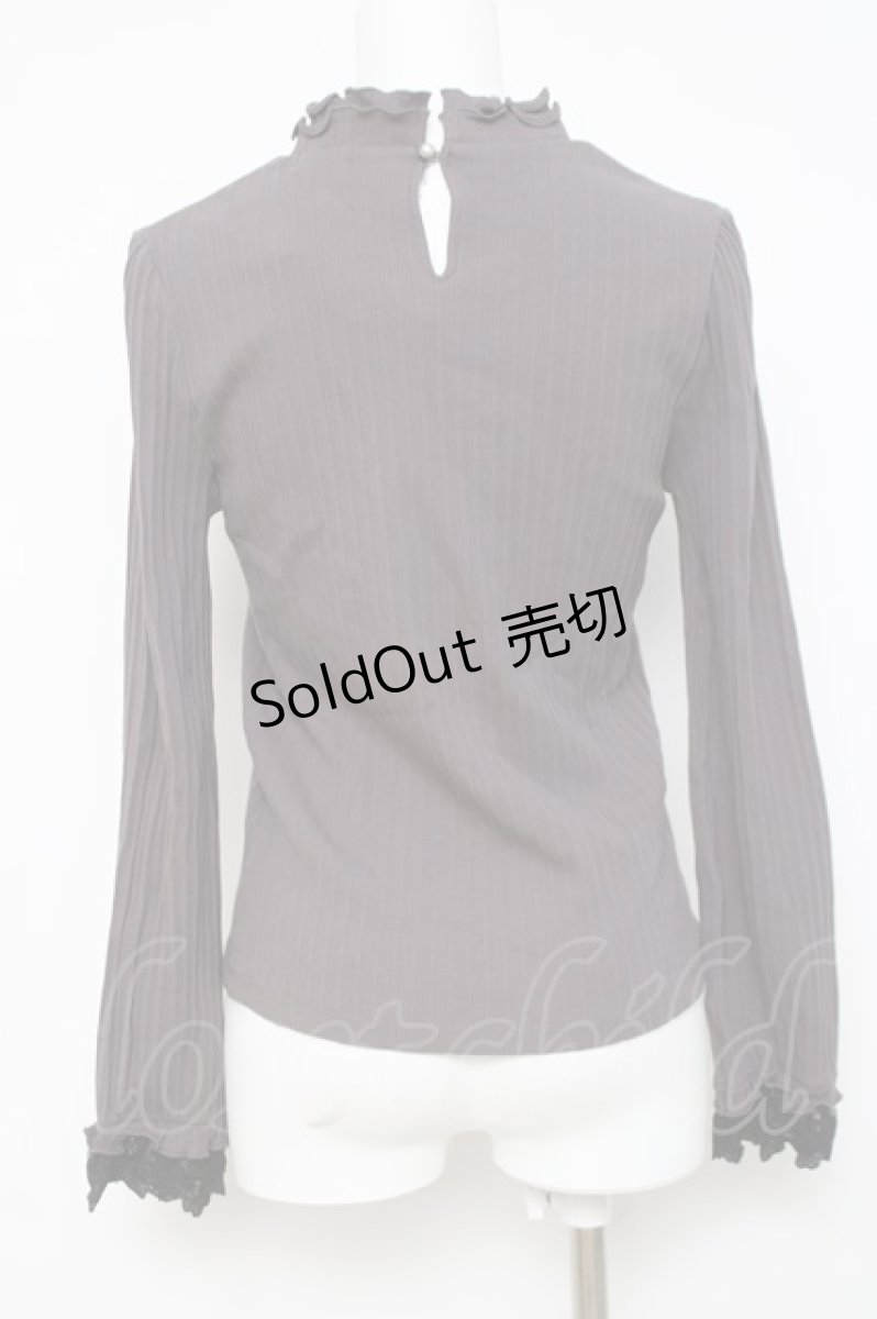 画像2: axes femme / ネックレスデザインリブプルオーバー  チャコール Y-26-04-17-126-AX-TO-SZ-ZY (2)