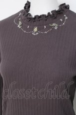 画像3: axes femme / ネックレスデザインリブプルオーバー  チャコール Y-26-04-17-126-AX-TO-SZ-ZY (3)