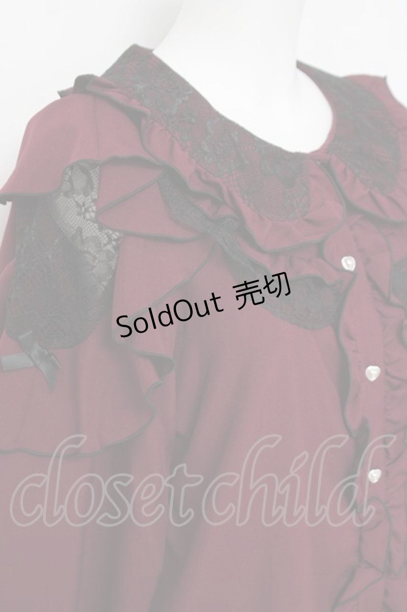 画像3: NOEMIE / レースショルダーブラウス  ワイン Y-26-04-17-129-LO-BL-SZ-ZY (3)