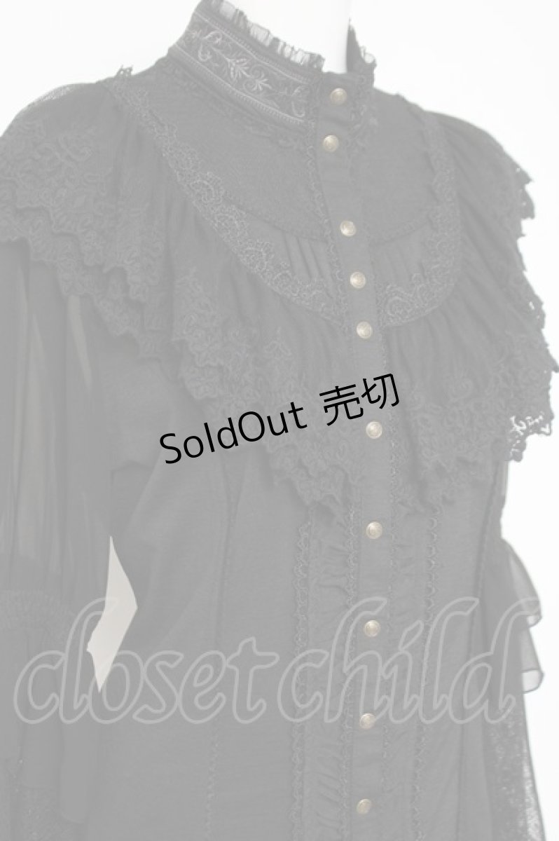 画像4: Ozz oneste / レース姫袖ブラウス  黒 Y-26-04-17-137-OO-BL-SZ-ZY (4)