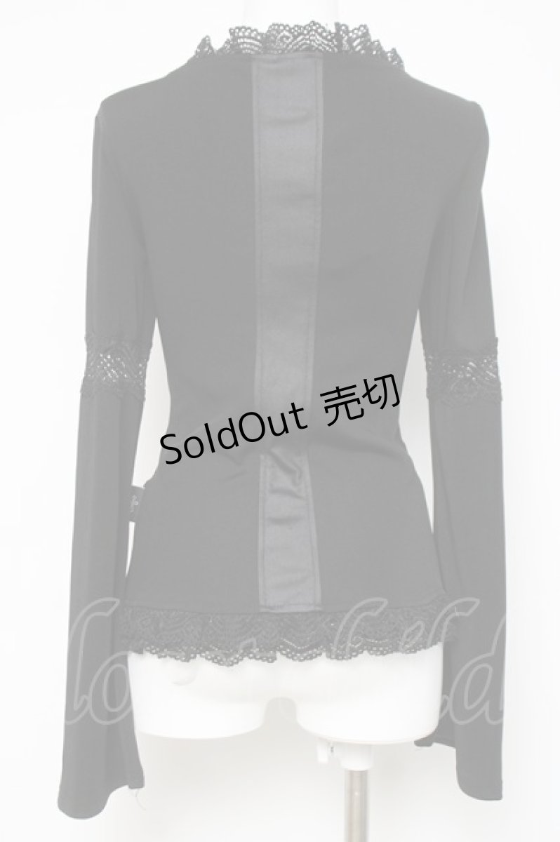 画像2: Ozz Croce / レース切替編み上げトップス  黒 Y-26-04-17-138-OO-TO-SZ-ZY (2)