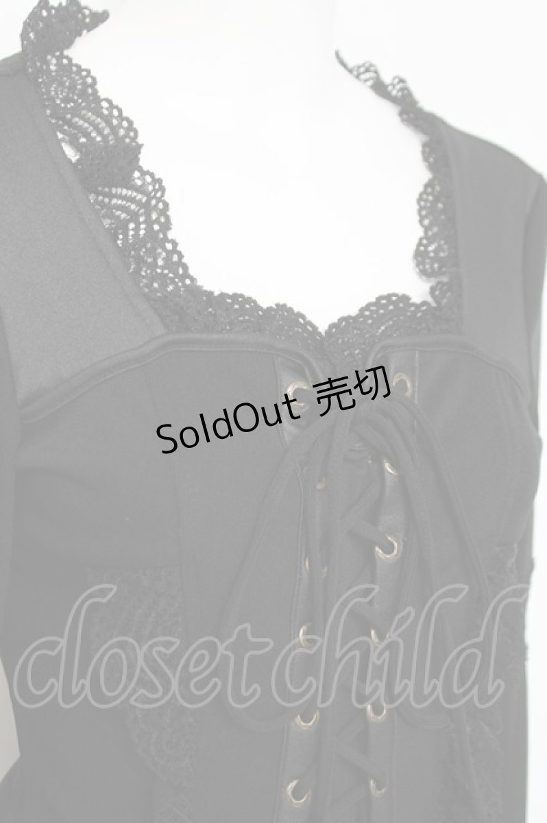 画像3: Ozz Croce / レース切替編み上げトップス  黒 Y-26-04-17-138-OO-TO-SZ-ZY (3)