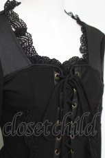 画像3: Ozz Croce / レース切替編み上げトップス  黒 Y-26-04-17-138-OO-TO-SZ-ZY (3)