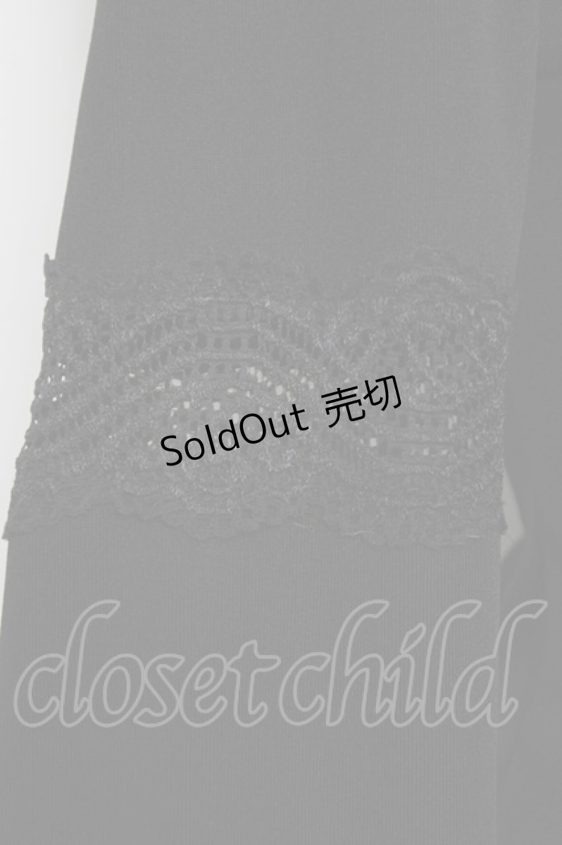 画像4: Ozz Croce / レース切替編み上げトップス  黒 Y-26-04-17-138-OO-TO-SZ-ZY (4)