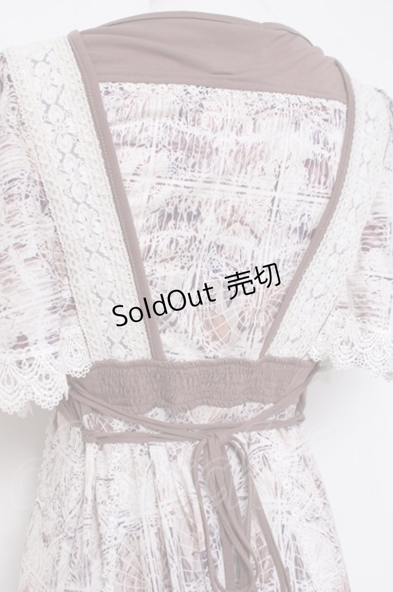 画像3: OZZ ANGELO / プリントレースチュニック  ベージュ Y-26-04-17-140-OO-TO-SZ-ZS (3)