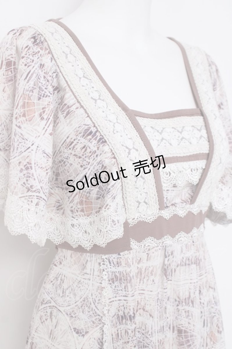 画像4: OZZ ANGELO / プリントレースチュニック  ベージュ Y-26-04-17-140-OO-TO-SZ-ZS (4)