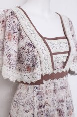 画像4: OZZ ANGELO / プリントレースチュニック  ベージュ Y-26-04-17-140-OO-TO-SZ-ZS (4)