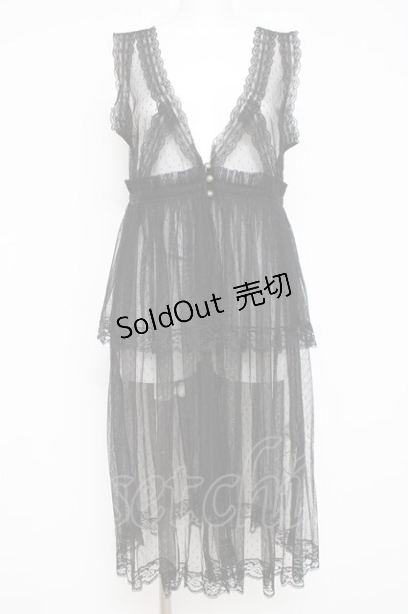 画像1: axes femme / ドットチュール重ねジレ  黒 Y-26-04-17-147-AX-TO-SZ-ZS (1)