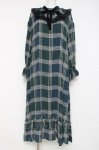 画像1: axes femme / チェックプリントロングワンピ  グリーン Y-26-04-17-158-AX-OP-SZ-ZY (1)