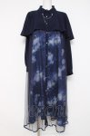 画像1: axes femme / テレスコーププリントケープ風ワンピース M 紺 Y-26-04-17-161-AX-OP-SZ-ZY (1)