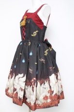 画像2: axes femme kawaii / 彼岸の白狐会柄ジャンスカ  黒 Y-26-04-17-171-AX-OP-SZ-ZY (2)