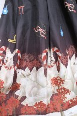 画像6: axes femme kawaii / 彼岸の白狐会柄ジャンスカ  黒 Y-26-04-17-171-AX-OP-SZ-ZY (6)