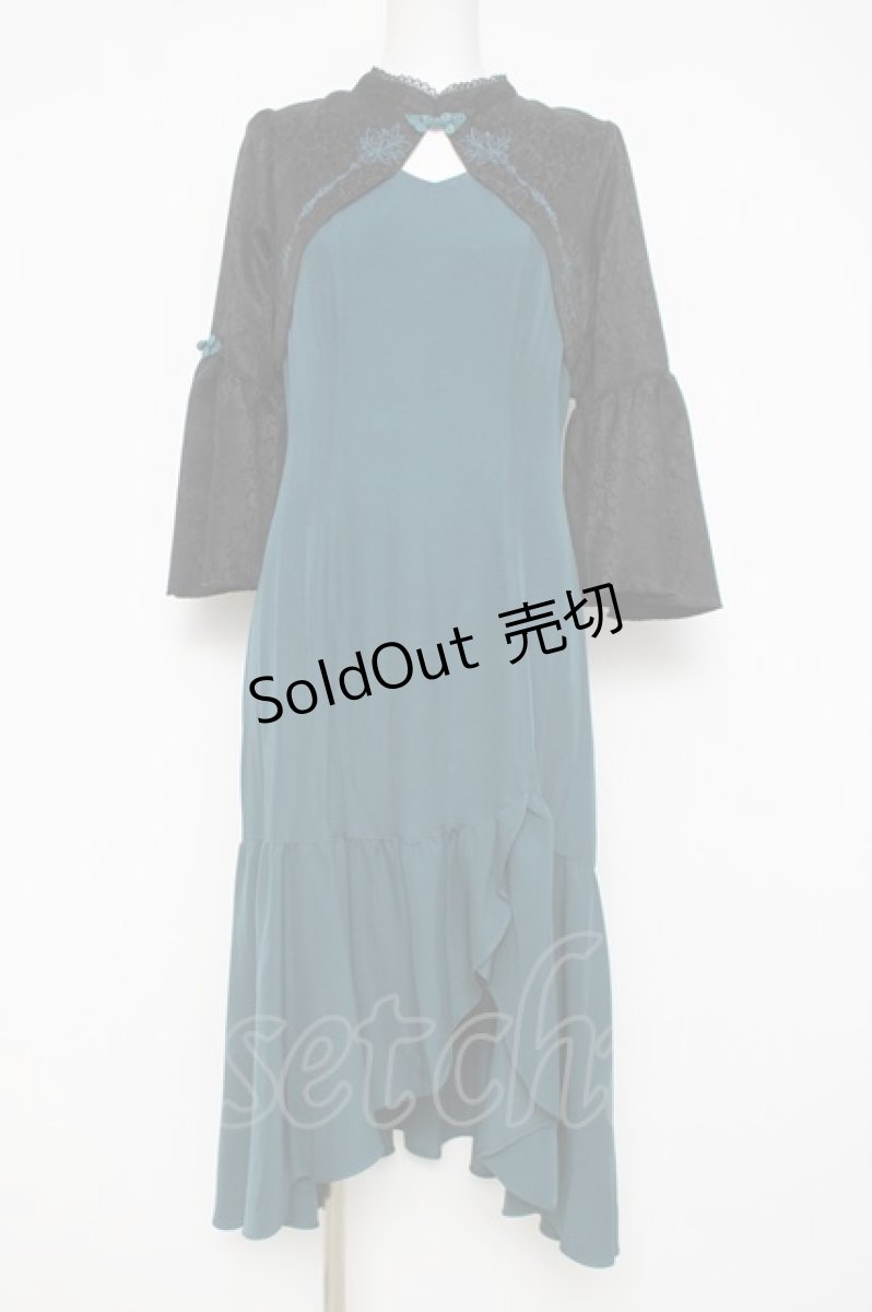 画像1: axes femme POETIQUE / ロータス刺繍チャイナワンピース  グリーン Y-26-04-17-174-AX-OP-SZ-ZS (1)