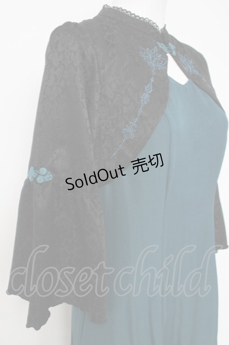 画像3: axes femme POETIQUE / ロータス刺繍チャイナワンピース  グリーン Y-26-04-17-174-AX-OP-SZ-ZS (3)