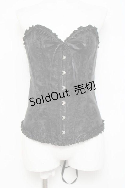 画像1: GOTHその他 / ジャガードオーバーバストコルセット  黒 Y-26-04-17-191-EL-TO-SZ-ZY (1)