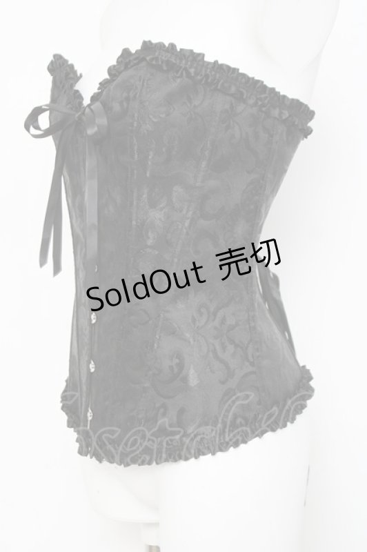 画像2: GOTHその他 / ジャガードオーバーバストコルセット  黒 Y-26-04-17-191-EL-TO-SZ-ZY (2)