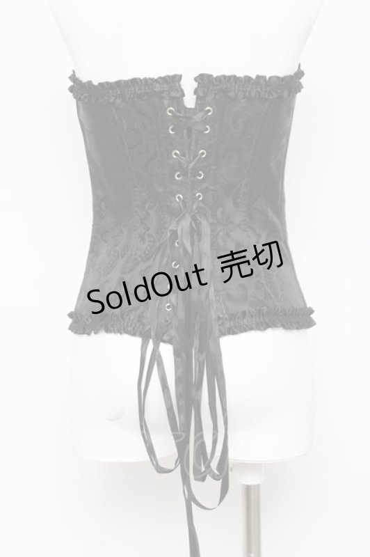 画像3: GOTHその他 / ジャガードオーバーバストコルセット  黒 Y-26-04-17-191-EL-TO-SZ-ZY (3)