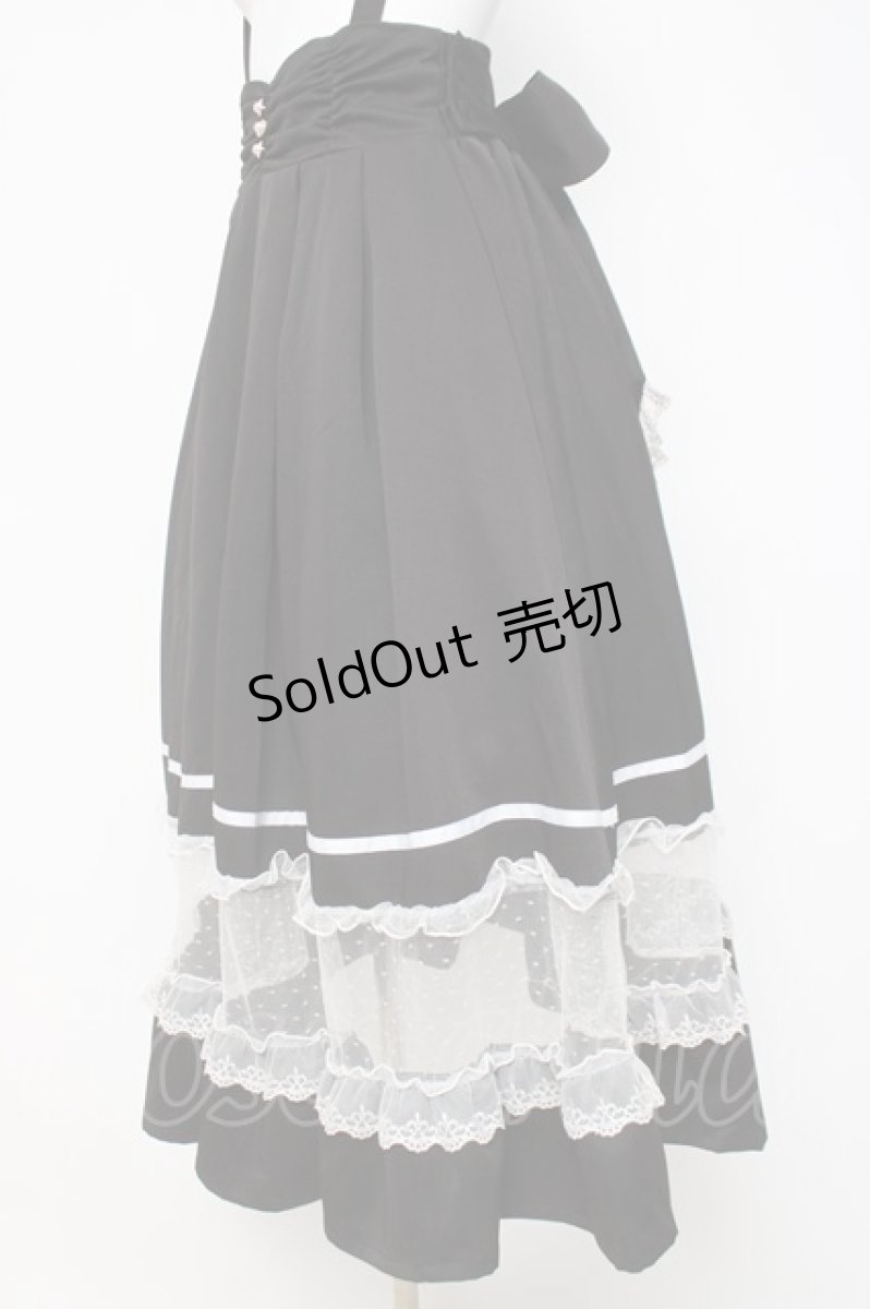 画像2: axes femme POETIQUE / サス付きハイウエストロングスカート  黒 Y-26-04-17-202-AX-SK-SZ-ZY (2)