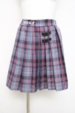 画像1: NieR Clothing / ロゴ刺繍チェックスカート F ブルー Y-26-04-17-205-PU-SK-SZ-ZY (1)