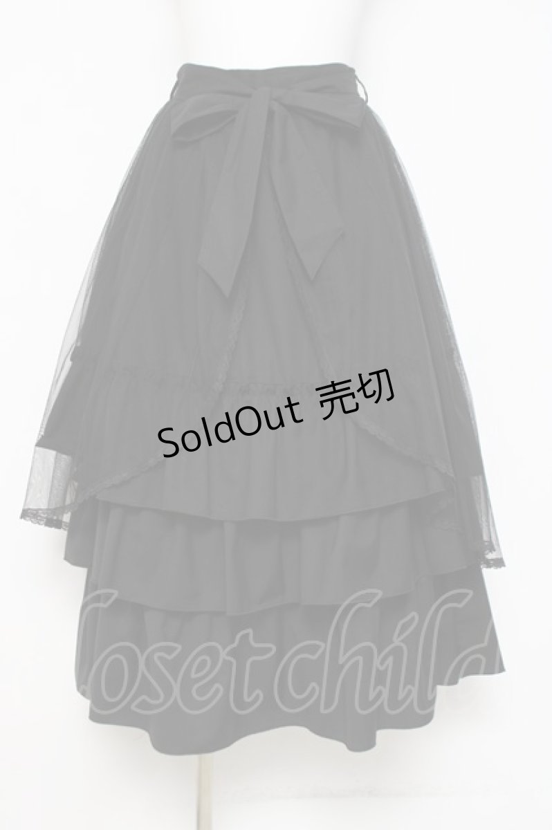 画像1: axes femme / チュール×ティアードスカート F 黒 Y-26-04-17-215-AX-SK-SZ-ZY (1)