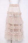 画像1: axes femme / フリルチュールティアードスカート F ベージュ Y-26-04-17-217-AX-SK-SZ-ZY (1)