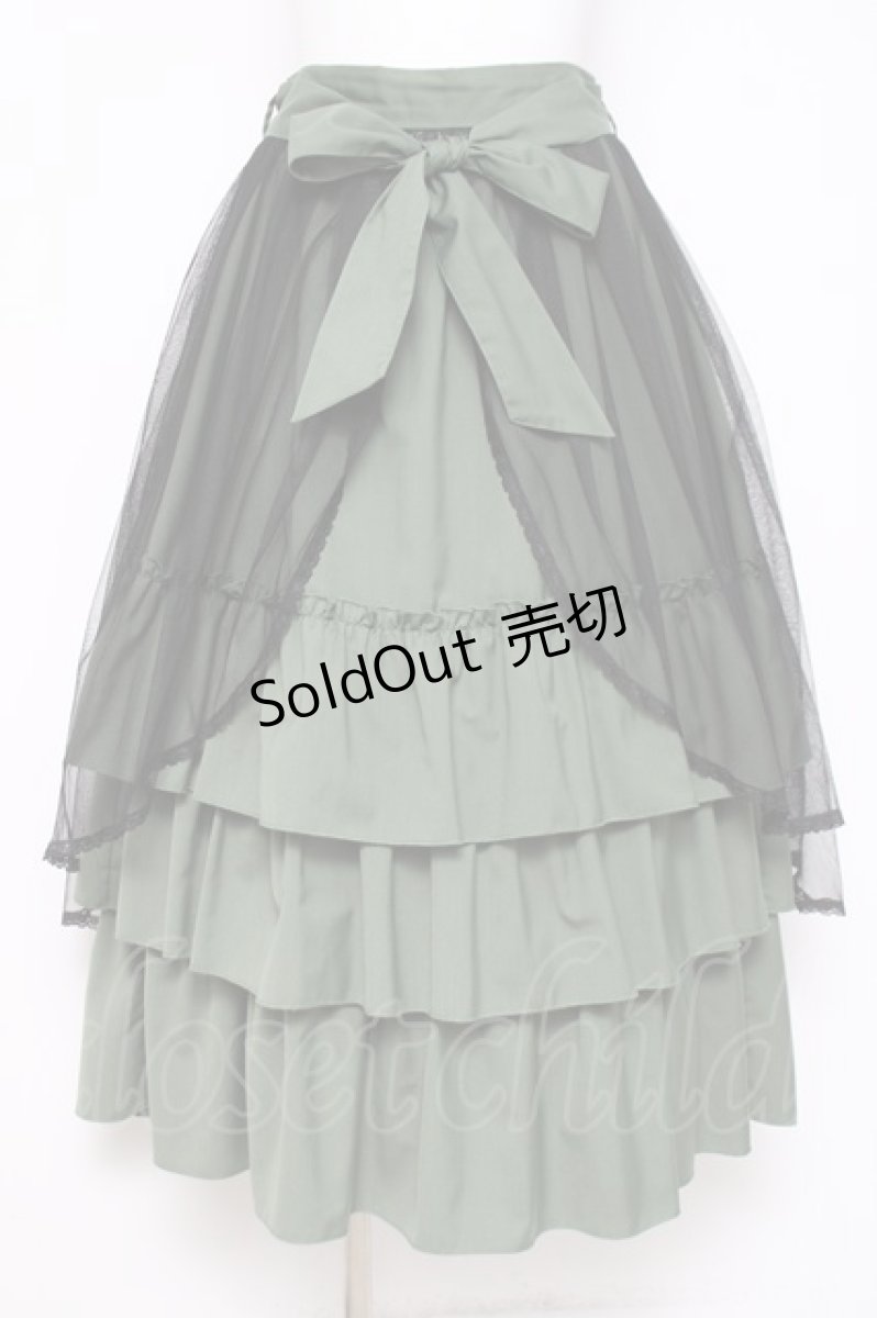 画像1: axes femme / チュール×ティアードスカート F グリーン Y-26-04-17-220-AX-SK-SZ-ZY (1)