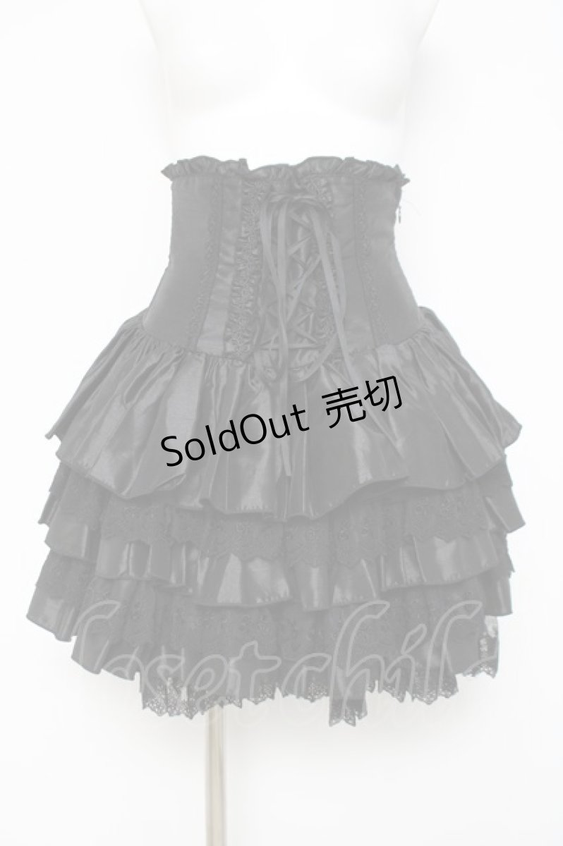 画像1: ATELIER PIERROT / mini corset skirt  ブラック Y-26-04-17-221-EL-SK-SZ-ZY (1)