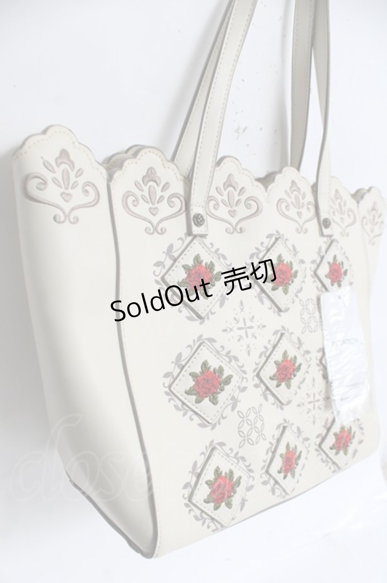 画像2: axes femme / 薔薇刺繍クラシカルバック  生成り Y-26-04-17-034-AX-BG-SZ-ZY (2)
