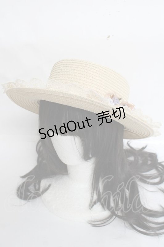 画像2: axes femme / 巻きバラレースカンカン帽 57.5cm 生成り Y-26-04-17-035-AX-AC-SZ-ZY (2)