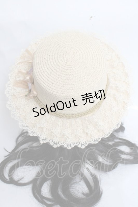 画像3: axes femme / 巻きバラレースカンカン帽 57.5cm 生成り Y-26-04-17-035-AX-AC-SZ-ZY (3)
