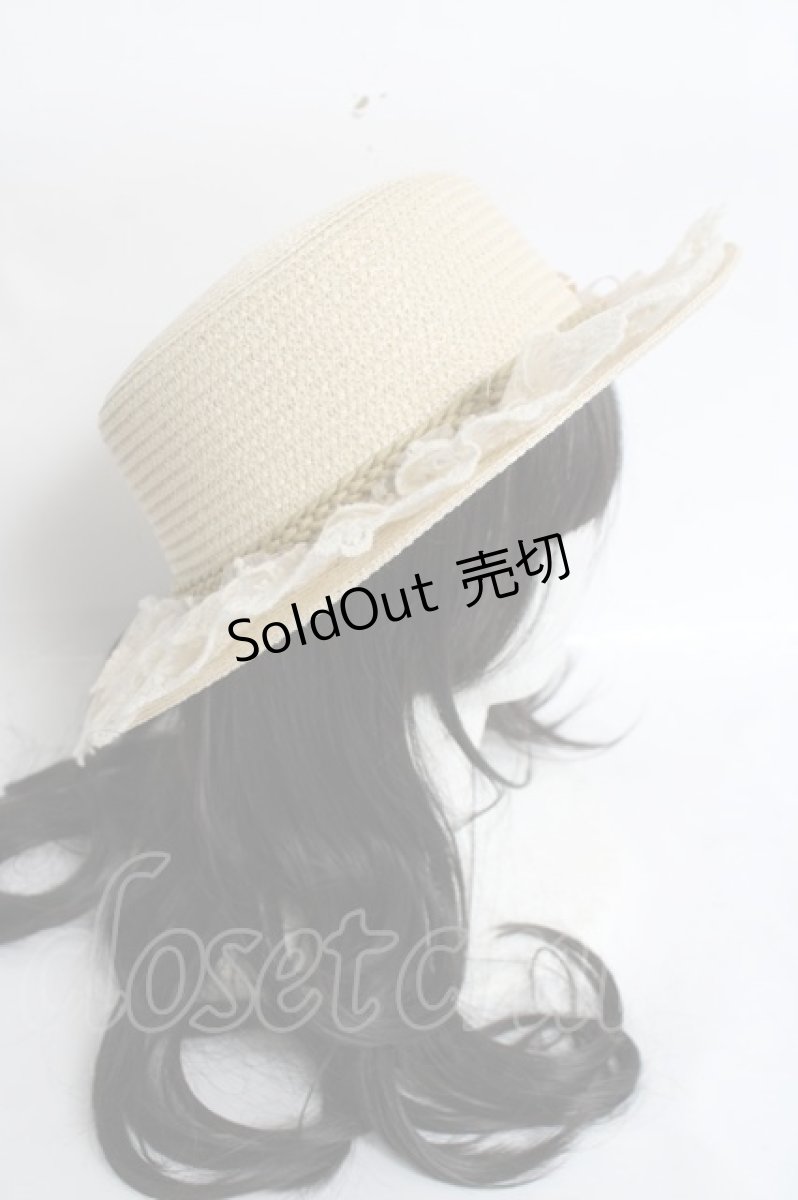画像4: axes femme / 巻きバラレースカンカン帽 57.5cm 生成り Y-26-04-17-035-AX-AC-SZ-ZY (4)