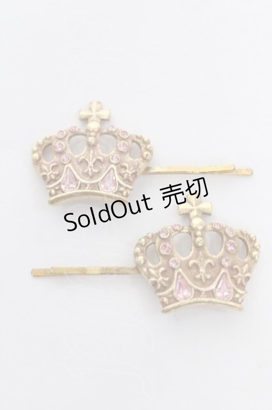 画像1: Emily Temple cute / クラウンモチーフヘアピンセット  ゴールド Y-26-04-19-060-ET-AC-SZ-ZY (1)