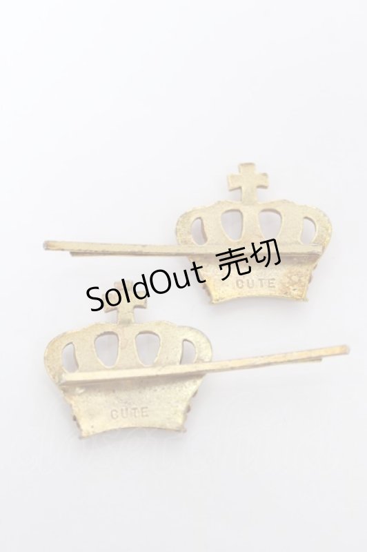 画像2: Emily Temple cute / クラウンモチーフヘアピンセット  ゴールド Y-26-04-19-060-ET-AC-SZ-ZY (2)