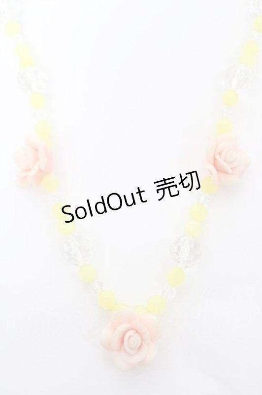 画像1: Emily Temple cute / ローズビーズネックレス  イエロー×クリア Y-26-04-19-062-ET-AC-SZ-ZY (1)