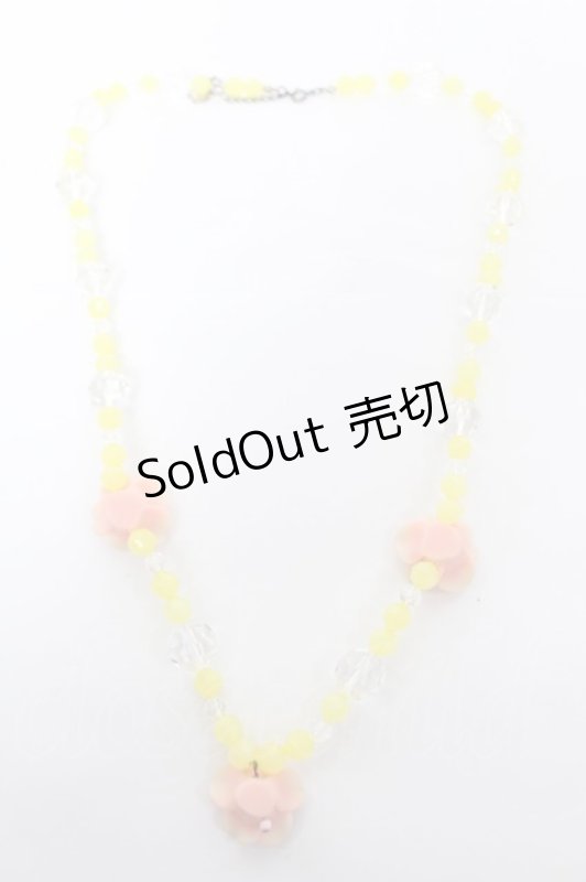 画像2: Emily Temple cute / ローズビーズネックレス  イエロー×クリア Y-26-04-19-062-ET-AC-SZ-ZY (2)