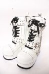 画像1: YOSUKE / 厚底ベルト付きレースアップブーツ L 白 Y-26-04-19-121-PU-SH-SZ-ZY (1)