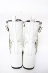 画像3: YOSUKE / 厚底ベルト付きレースアップブーツ L 白 Y-26-04-19-121-PU-SH-SZ-ZY (3)