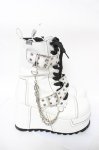 画像4: YOSUKE / 厚底ベルト付きレースアップブーツ L 白 Y-26-04-19-121-PU-SH-SZ-ZY (4)
