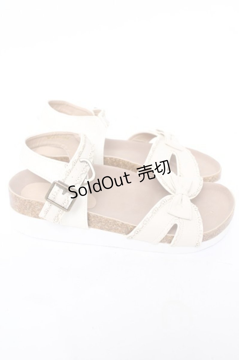 画像4: axes femme / 厚底リボンディティールサンダル L シロ Y-26-04-19-125-AX-SH-SZ-ZY (4)