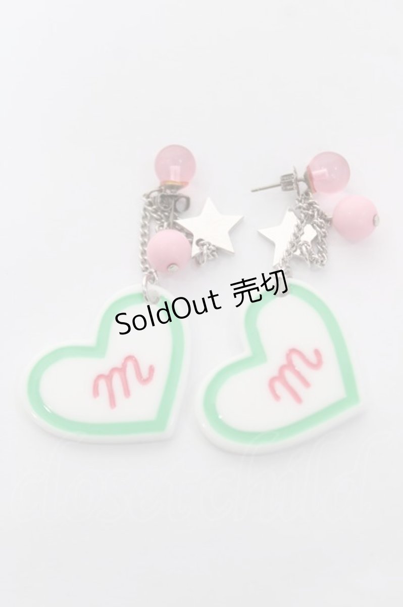 画像1: MILK / ロゴ入ハートドロップピアス  白 Y-26-04-19-055-ML-AC-SZ-ZY (1)