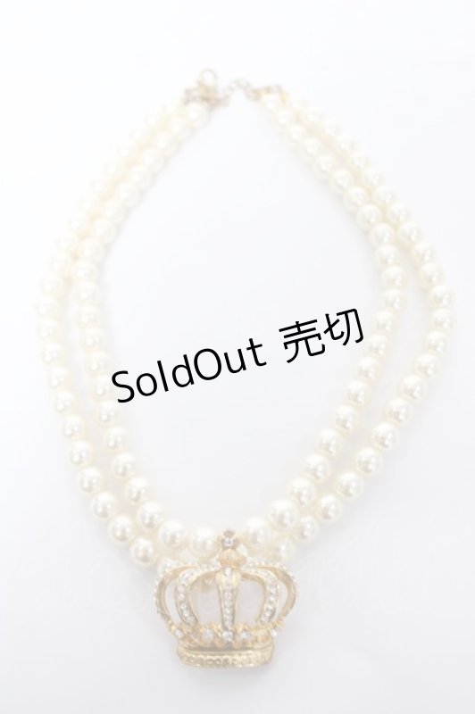 画像1: JESUS DIAMANTE / 王冠パールチョーカー  ゴールド Y-26-04-19-057-JE-AC-SZ-ZY (1)