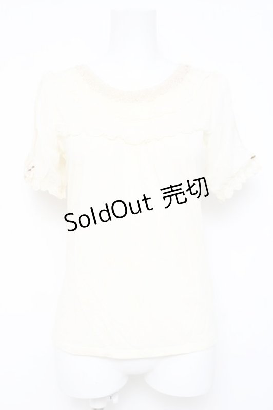 画像1: axes femme / 袖口リボンインナープルオーバー M 生成り Y-26-04-21-036-AX-TO-SZ-ZY (1)