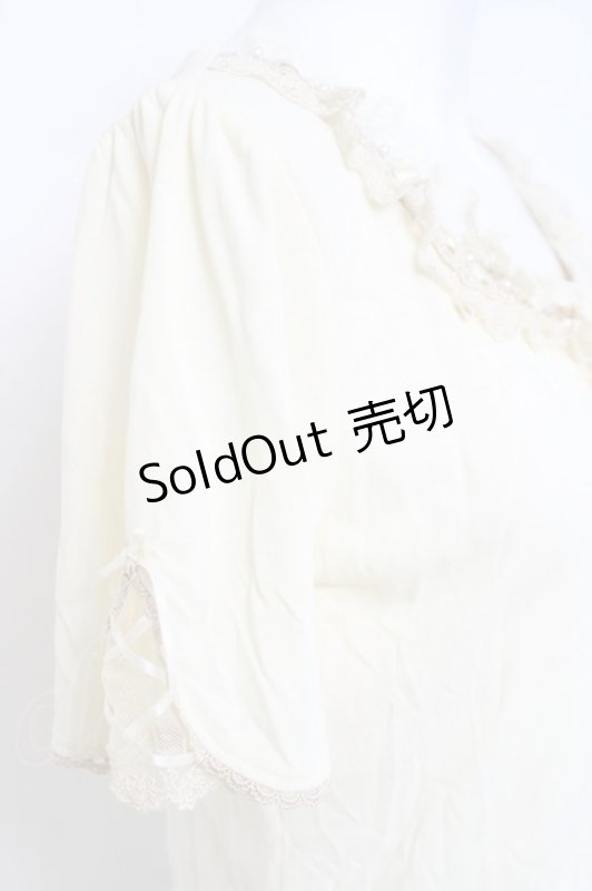 画像3: axes femme / レースリボン半袖プルオーバー M 生成り Y-26-04-21-039-AX-TO-SZ-ZY (3)