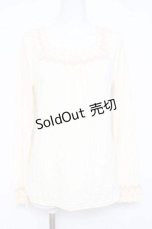 画像1: axes femme / 袖レースインナープルオーバー M 生成り Y-26-04-21-042-AX-TO-SZ-ZY (1)