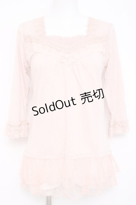 画像1: axes femme / 袖口シャーリングインナープルオーバー M アワピンク Y-26-04-21-050-AX-TO-SZ-ZY (1)