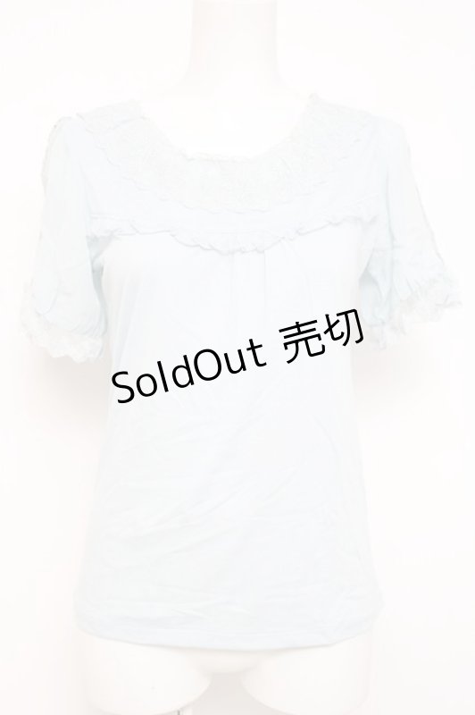 画像1: axes femme / 袖口リボンインナープルオーバー M サックス Y-26-04-21-056-AX-TO-SZ-ZY (1)