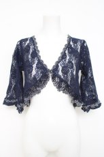 画像1: axes femme / 鈎針フリル総レースボレロ M 紺 Y-26-04-21-058-AX-TO-SZ-ZY (1)