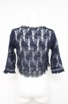 画像2: axes femme / 鈎針フリル総レースボレロ M 紺 Y-26-04-21-058-AX-TO-SZ-ZY (2)