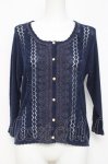 画像1: axes femme / レース通し透かし編みカーディガン M 紺 Y-26-04-21-059-AX-TO-SZ-ZY (1)