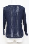 画像2: axes femme / レース通し透かし編みカーディガン M 紺 Y-26-04-21-059-AX-TO-SZ-ZY (2)